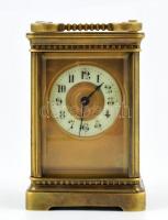 Régi 19. századi, mechanikus asztali óra, működik, kulccsal, m: 15,5cm