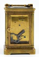 Régi 19. századi, mechanikus asztali óra, működik, kulccsal, m: 15,5cm