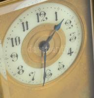 Régi 19. századi, mechanikus asztali óra, működik, kulccsal, m: 15,5cm