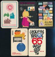 1965 5 db reklám kártyanaptár