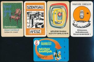 1968-1974 5 db reklám kártyanaptár