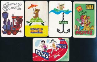 1975-1981 5 db reklám kártyanaptár