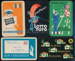 1965-1966 5 db reklám kártyanaptár