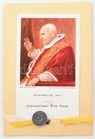 cca 1960 XXIII János pápa emléklap, medállal