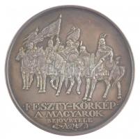 1996. Nemzeti Történeti Emlékpark Ópusztaszer / Feszty-körkép A magyarok bejövetele ezüstözött fém emlékérem műanyag dísztokban (42,5mm) T:1 patina