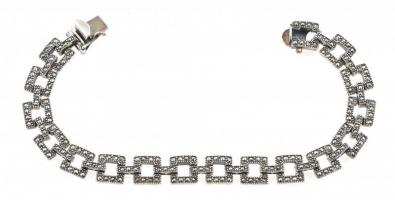 Ezüst (Ag) karkötő markazitokkal, h: 19 cm jelzett, bruttó: 22,6g