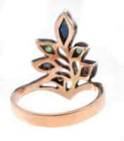 Arany (Ag/14k) gyűrű smaragddal (0,18ct), Zafírral (0,98ct) brill (0,08ct) m: 54, jelzett, bruttó: 4...