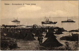 Valona, Accampamento di Truppe Italiane / WWI Italian military, camp of the troops in Vlora (Albania) (fl)