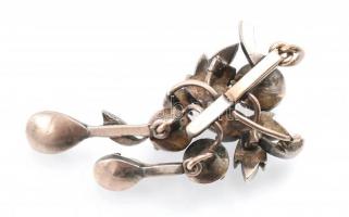 Arany / Ezüst (Au/Ag) Antik függő aranyra lemezelt finomezüst zárt foglalatban 5 nagyobb, 11 kicsi, ...