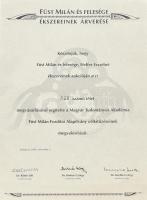 Arany / Ezüst (Au/Ag) Antik függő aranyra lemezelt finomezüst zárt foglalatban 5 nagyobb, 11 kicsi, ...