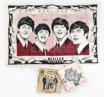 Vegyes Beatles gyűjtemény, bakelit lemez, szalvéta, falvédő, vegyes méretben.