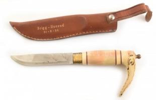 Norge kés, tokban (Honvéd jelzéssel), élezésre szorul, Faragó Lajos futballista hagyatékából. h: 24 cm