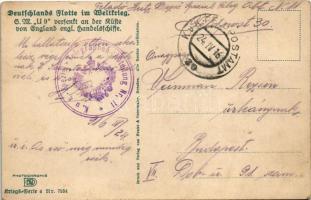 1916 SM "U 9" versenkt an der Küste von England engl. Handelsschiffe. Deutschlands Flotte ...