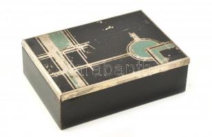 Art Deco Lemez levéltartódoboz, 19x13,5cm