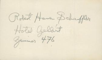 Robert Haven Schauffler (1879-1964) iró, zenész aláírása kártyán