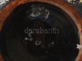 Bod Éva (1924-2004): kaspó, kerámia, jelzett, hajszálrepedéssel d: 20 cm