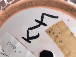 Kerezsi Gyöngyi (1943-): Lámpatest. Mázas kerámia. kézzel festett, jelzett, hibátlan m: 17 cm