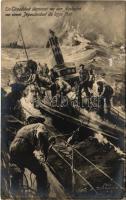 1916 Ein Torpedoboot übernimmt vor dem Auslaufen von einem Depeschenboot die letzte Post / WWI German Navy (Kaiserliche Marine) art postcard, torpedo boat s: Felix Schwormstadt + K.U.K. KRIEGSMARINE SM SCHIFF TEGETTHOFF (EK)