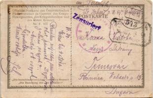 1918 Die Seeschlacht bei Lissa. Rammung des "Ré d'Italia" Offizielle Postkarte des Ös...
