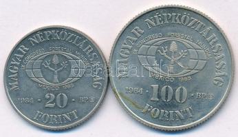 1984. 20Ft Cu-Ni "FAO - Védd az erdőt" + 100Ft Cu-Ni "FAO - Ha kivágod, ültess is&quo...