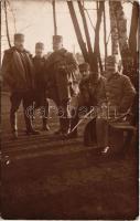 Osztrák-magyar katonák csoportja / WWI Austro-Hungarian K.u.K. military, group of soldiers. photo (lyukak / pinholes)