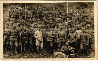1918 WWI Austro-Hungarian K.u.K. military, group of soldiers. photo + K.u.K. Telegraphenbaukompagnie Nr. 9. (EK)