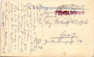 1918 WWI Austro-Hungarian K.u.K. military, group of soldiers. photo + "K.u.K. Telegraphenbaukom...