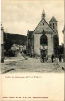 Marcoussis, Église de Marcoussis (XVe et XVIe s.) / church, men with bicycles