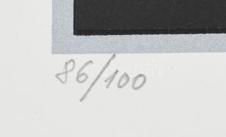 Szász Endre (1926-2003): Női arc (Emese). Szitanyomat, papír, számozott (86/100), jelzett, 40×35,5 c...