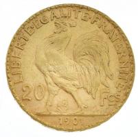 Franciaország 1901. 20Fr Au (6,43g/0.900) T:2 France 1901. 20 Francs Au (6,43g/0.900) C:XF Krause KM#847