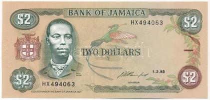 Jamaika 1993. 2$ HX 494063 T:II Jamaica 1993. 2 Dollars HX 494063 C:XF Krause P#69e