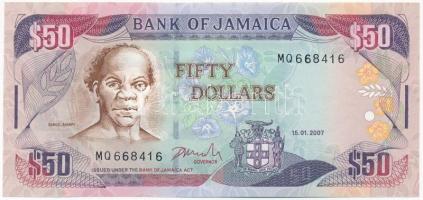 Jamaika 2007. 50$ MQ 668416 T:I- hullámos papír Jamaica 2007. 50 Dollars MQ 668416 C:AU wavy paper Krause P#83b