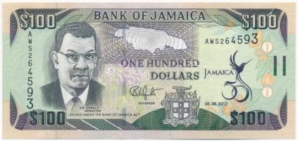 Jamaika 2012. 100$ AWS 264593 Jamaika arany jubileuma 1962-2012 emlékkiadás T:I kissé hullámos papír Jamaica 2012. 100 Dollars AWS 264593 Golden Jubilee of Jamaica, 1962-2012 commemorative issue C:UNC slightly wavy paper Krause P#90