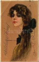 Italian lady art postcard. 281-1. s: T. Corbella (EB)