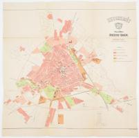 1948 Kecskemét átnézetes térképe, 1 : 10.000, hajtva, szélén hiánnyal, 60x61,5 cm