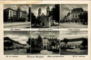 Kassa, Kosice; Kir. Ítélőtábla, Görögkatolikus templom, Polgári fiúiskola, M. kir. rendőrség, Állami gyermekmenhely / court, church, boys&#039; school, police station, orphanage (fl)