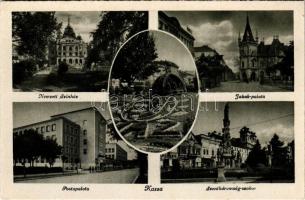 Kassa, Kosice;, Nemzeti színház, Jakab palota, postapalota, Szentháromság szobor / theatre, post office, palace, Holy Trinity statue
