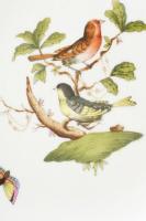 Herendi Rothschild dísztányér, kézzel festett, áttört, jelzett, hibátlan, d:21 cm