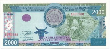 Burundi 2001. 2000Fr A 685588 T:I- Burundi 2001. 2000 Francs A 685588 C:AU Krause P#41
