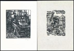 KBK 40. Bp., é.n., Kisgrafika Barátok köre. 11 db metszet, papír. Minden egyes lap jelzett. Kiadói p...