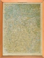 1915 Beszterce (Bistritz) és környéke térkép (Szászrégen, Marosvásárhely stb.), K.u. K. Militärgeograpisches Institut, 1: 200.000, 61x41,5 cm. Üvegezett fakeretben, bal felén kissé foltos. / 1915 map of Bistrita (Bistritz) and surrounding area, 1:200.000, 61x41,5 cm, framed, little bit spotty on the left side