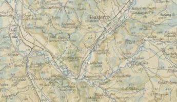 1915 Beszterce (Bistritz) és környéke térkép (Szászrégen, Marosvásárhely stb.), K.u. K. Militärgeogr...