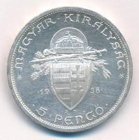 1938. 5P Ag "Szent István" T:2 felületi karc Adamo P8.1