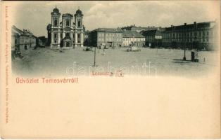 Temesvár, Timisoara; Losonczy tér. Kossak József fényképész kiadása / square
