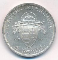 1938. 5P Ag "Szent István" T:1- apró ph. Adamo P8.1