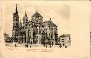 Temesvár, Timisoara; Új gyárvárosi római katolikus plébánia templom. Mangold Sándor kiadása / Fabric, new church (EK)