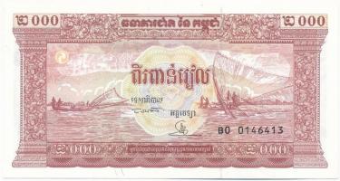 Kambodzsa DN (1995) 2000R &quot;B0 0146413&quot; pótkiadás T:III szép papír Cambodia ND (1995) 2000 Riels &quot;B0 0146413&quot; replacement note C:F nice paper Krause P#45r