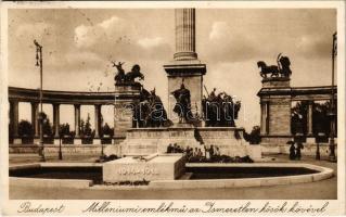 1933 Budapest XIV. Millenniumi emlékmű az Ismeretlen hősök kövével (Hősök tere) (EK)