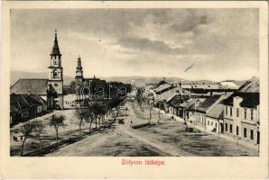 Zólyom, Zvolen; Fő utca és tér / main street and square (ragasztónyom / gluemark)