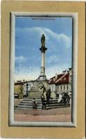 Besztercebánya, Banská Bystrica; Mária oszlop, Ivánszky Elek üzlete / statue, shop (Rb)